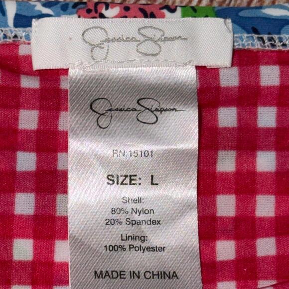 Jessica Simpson Floral and Gingham Bikini Bottom Size L - Picture 5 of 5